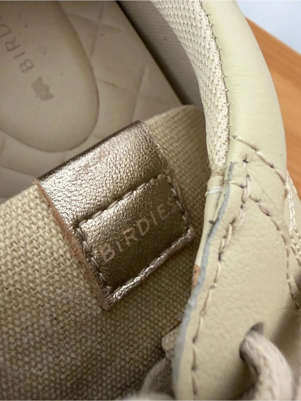 Birdies The Roadrunner Low-Top Sneakers Metallic Gold Heel & Leopard Accent